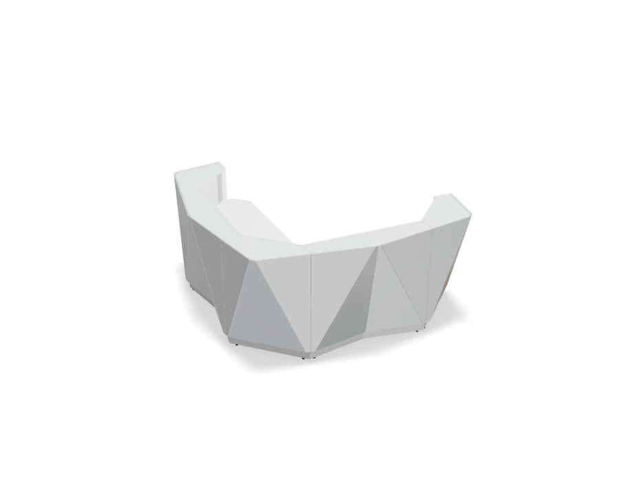 Alpa corner modular reception desk Reception Desk mdd. 2514mm White Glass 