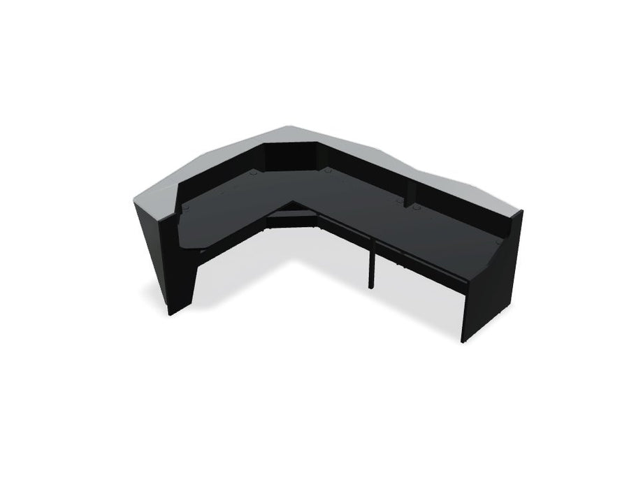 Alpa corner modular reception desk Reception Desk mdd. 3135mm Black Glass 