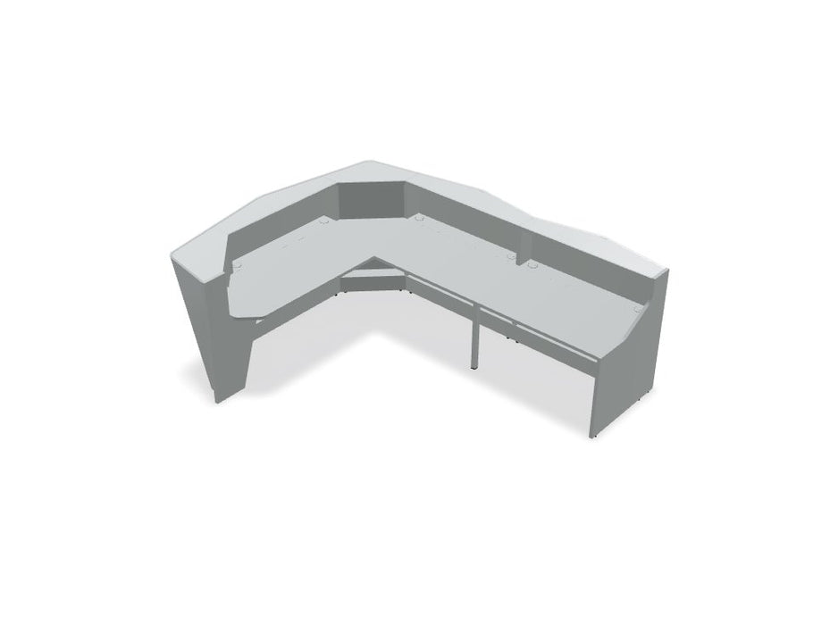 Alpa corner modular reception desk Reception Desk mdd. 3135mm Silver Glass 