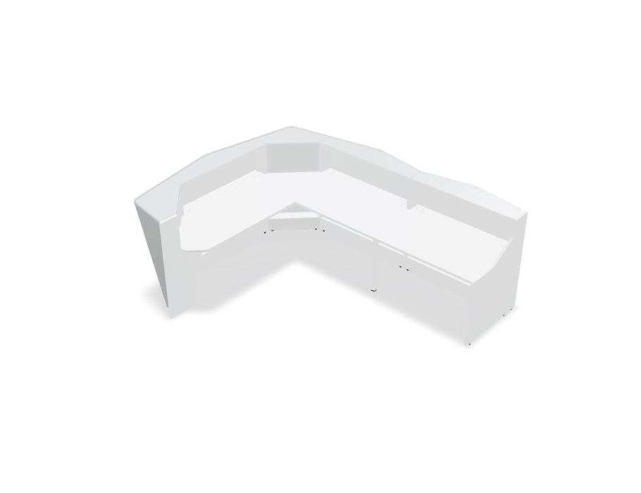 Alpa corner modular reception desk Reception Desk mdd. 3135mm White Glass 