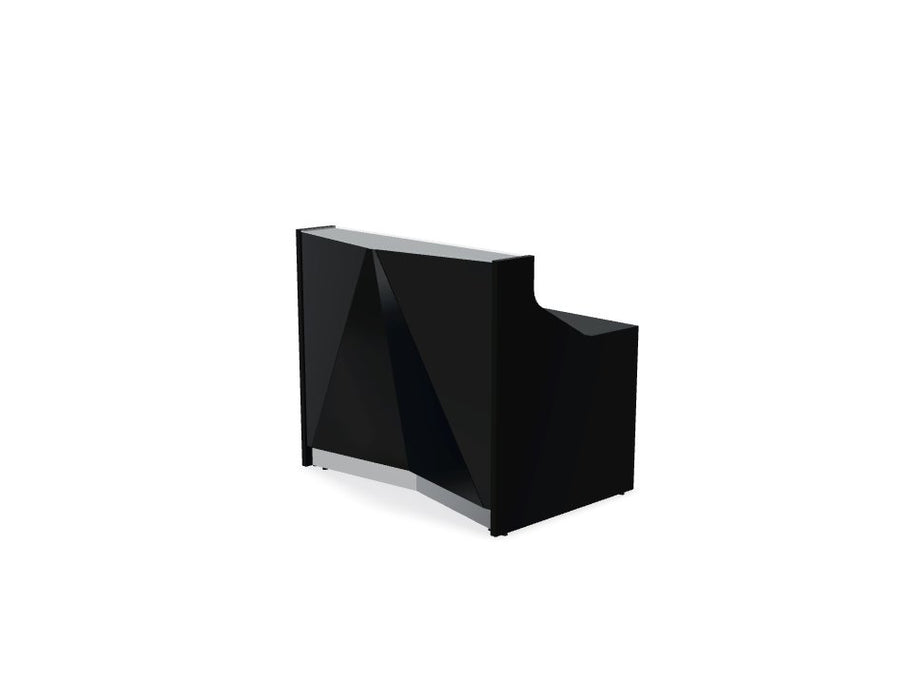 Alpa straight modular reception desk Reception Desk mdd. 1256mm Black Glass 