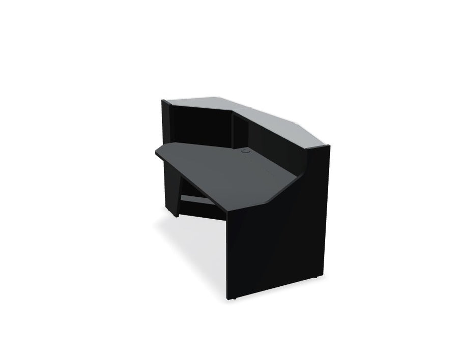 Alpa straight modular reception desk Reception Desk mdd. 1835mm Black Glass 