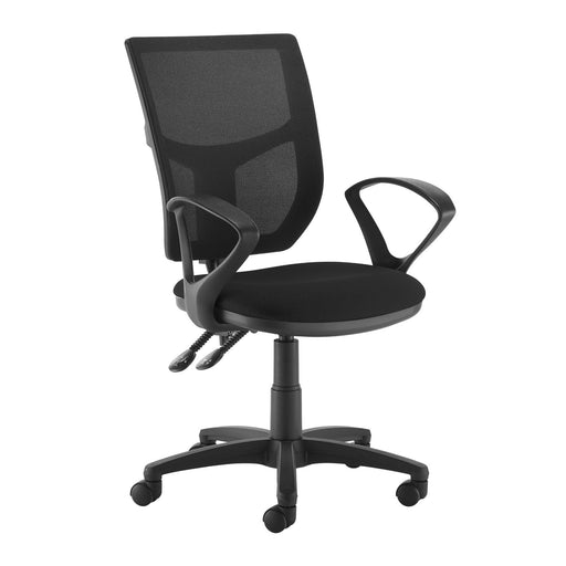 Altino 2 Lever High Back Mesh Office Chair With Fixed Arms Seating Dams Black 