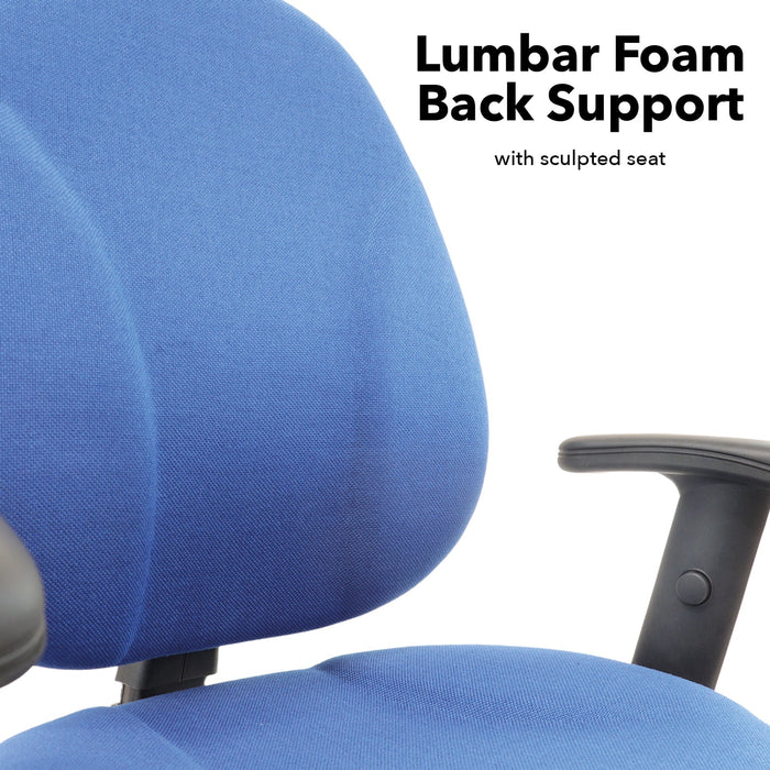 Bilbao Fabric Computer Chair With Lumbar Support And Adjustable Arms Seating Dams 