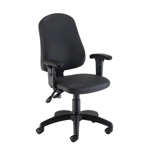 Calypso II High Back Office Chair Chairs TC Group Black - Faux Leather Height Adjustable 
