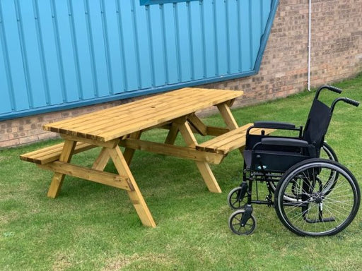 Cascade Rectangular Picnic Table With Wheelchair Access Picnic Tables Etimber 