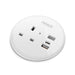 Circular In-Desk Power Module + 3 Metre Mains Cable Bundle Furniture>Accessories>Accessories>Nexus TC Group 1 Outlet 30W USB-C, 27W USB-A Black Housing/Silver Bezel/Grey Veneer