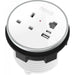 Circular In-Desk Power Module + 3 Metre Mains Cable Bundle Furniture>Accessories>Accessories>Nexus TC Group 1 Outlet 30W USB-C, 27W USB-A, RJ45 Blank White Housing/Silver Bezel/White Veneer