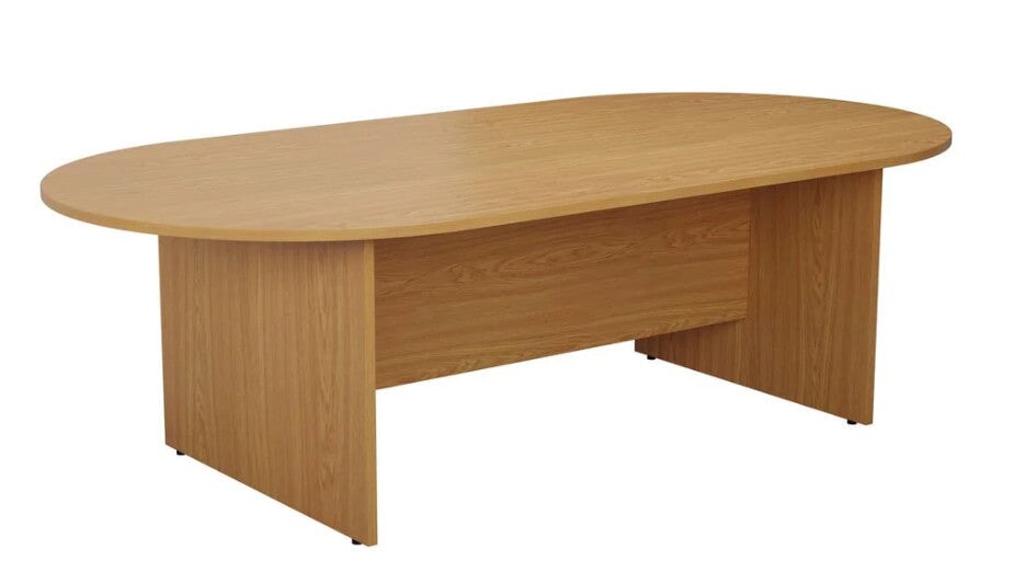 D End Meeting Table WORKSTATIONS TC Group Oak 1800 x 1000 