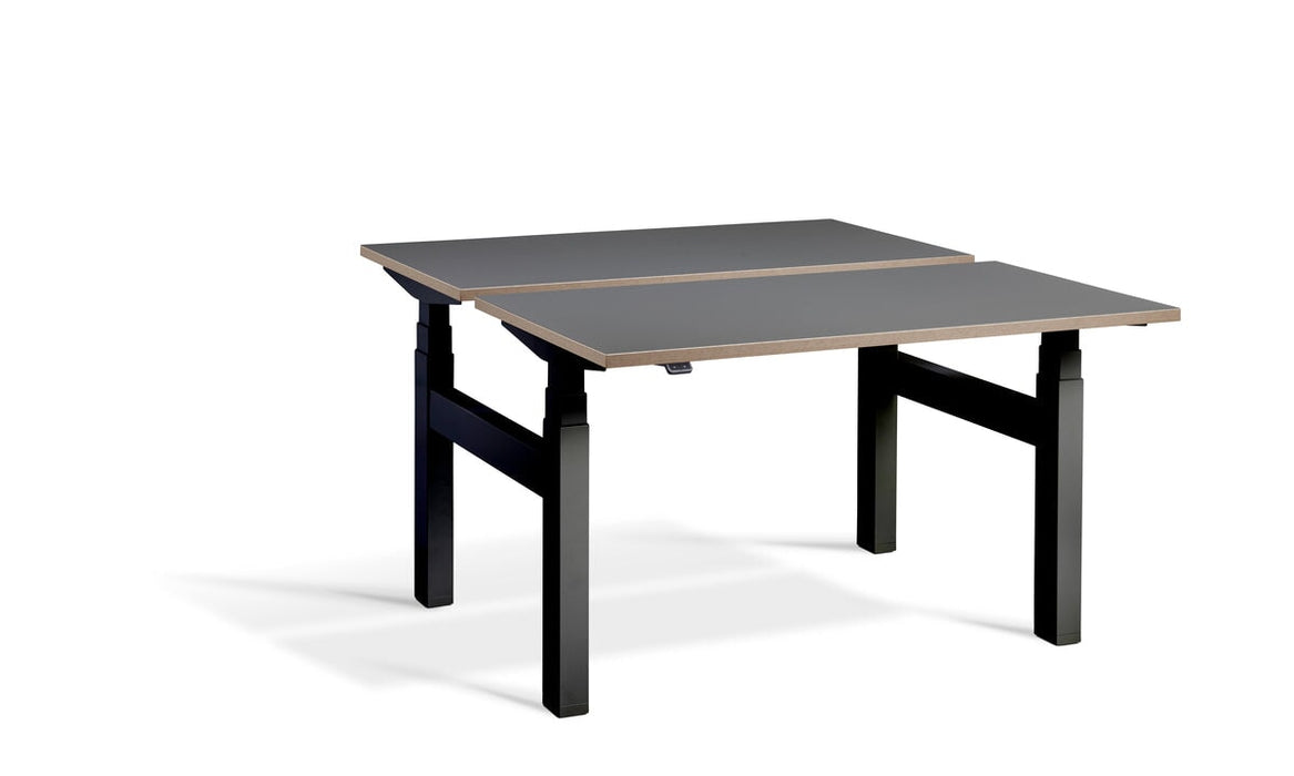 Duo Height Adjustable Bench System Desking Lavoro 1200 x 800 Black Graphite Ply Edge