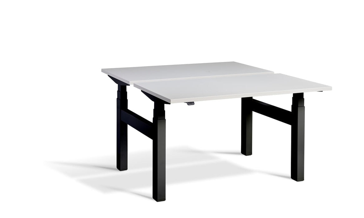 Duo Height Adjustable Bench System Desking Lavoro 1200 x 800 Black Grey