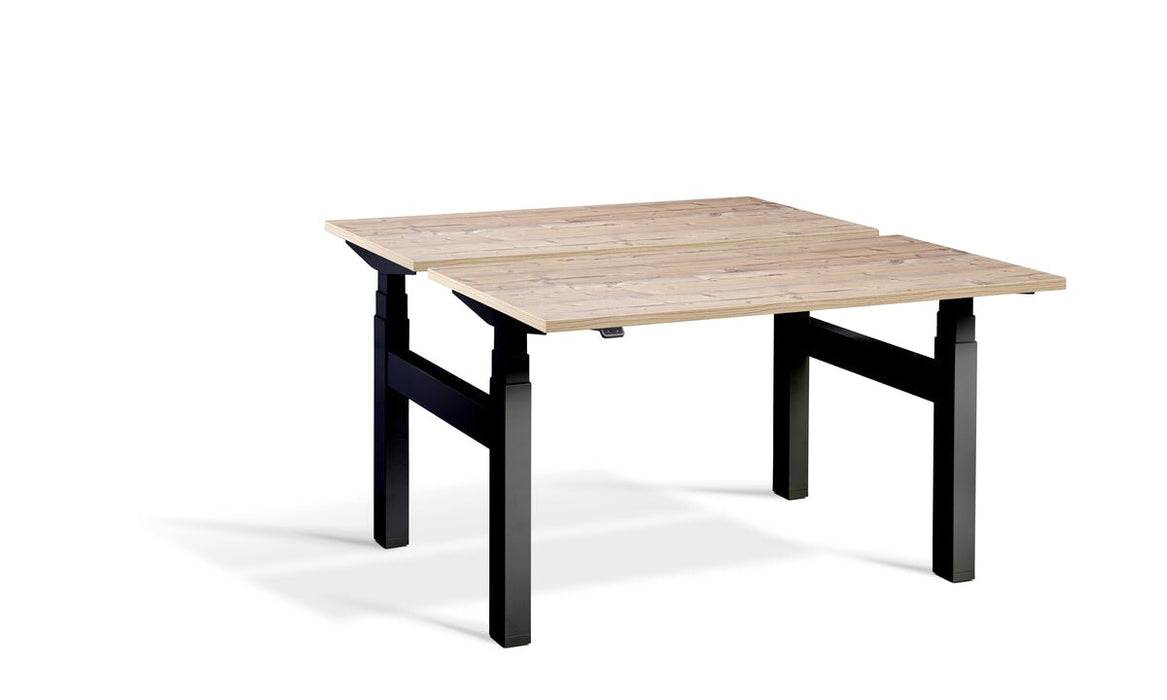Duo Height Adjustable Bench System Desking Lavoro 1200 x 800 Black Timber