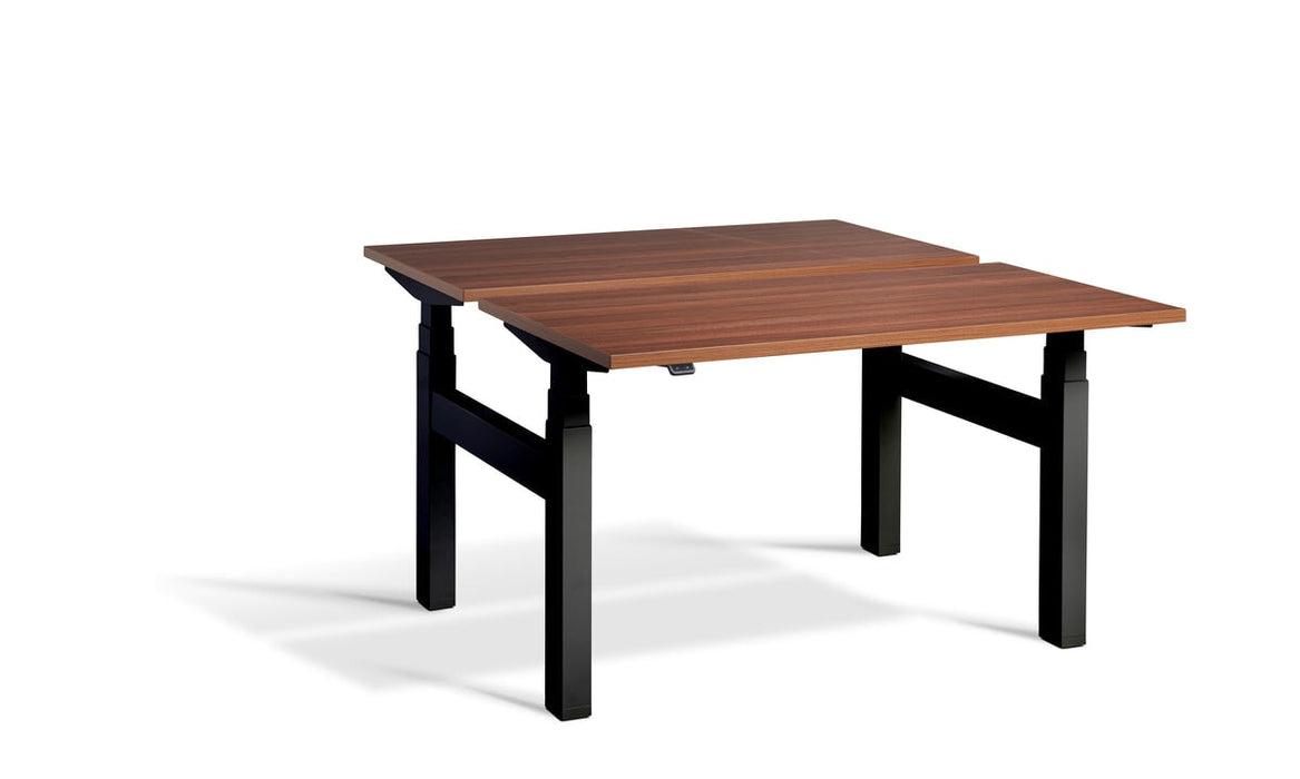 Duo Height Adjustable Bench System Desking Lavoro 1200 x 800 Black Walnut