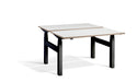 Duo Height Adjustable Bench System Desking Lavoro 1200 x 800 Black White Ply Edge