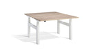 Duo Height Adjustable Bench System Desking Lavoro 1200 x 800 White Grey Nebraska Oak