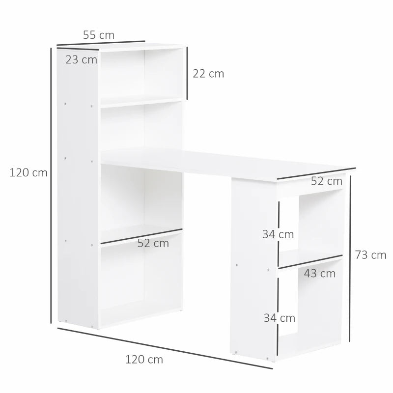 HOMCOM Study Desk & Bookshelf