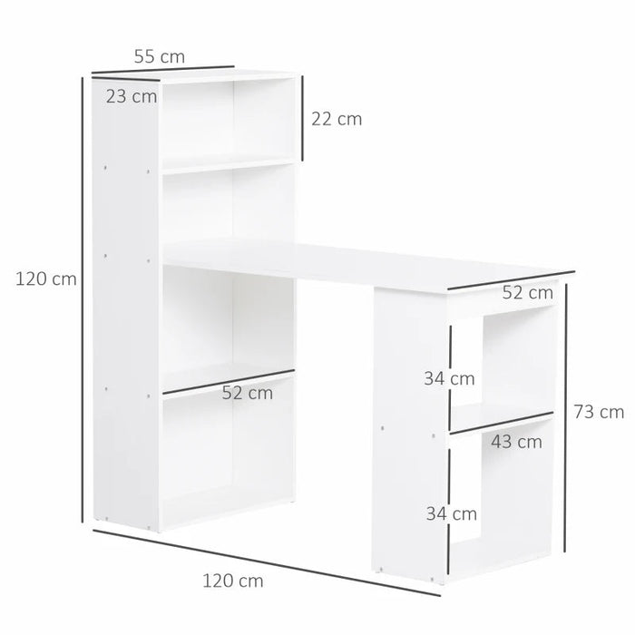 HOMCOM Study Desk & Bookshelf Desking AOSOM 