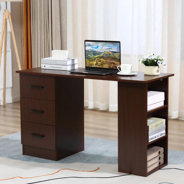 HOMCOM Study Workstation Desking AOSOM Brown 