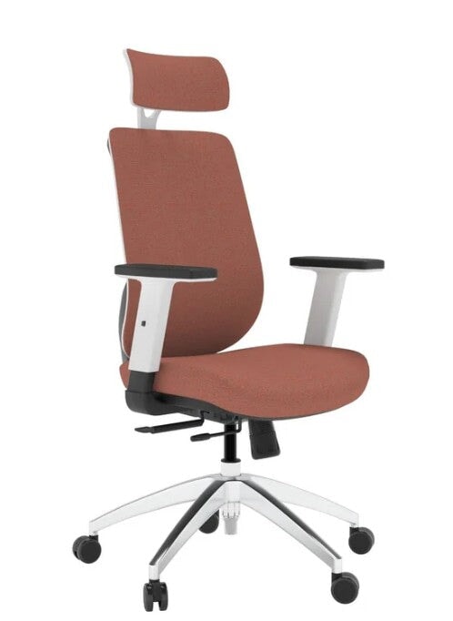 Maldini Mesh Back Office Chair -White Frame Chairs TC Group Orange 
