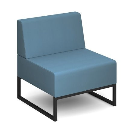Nera Modular Soft Seating Single Bench With Black Frame