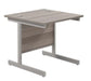 One Cantilever Rectangular Office Desks - 800mm Deep Desks TC Group Grey Oak Silver 800mm x 800mm