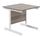 One Cantilever Rectangular Office Desks - 800mm Deep Desks TC Group Grey Oak White 800mm x 800mm