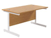 One Cantilever Rectangular Office Desks - 800mm Deep Desks TC Group Oak White 1200mm x 800mm