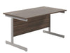 One Cantilever Rectangular Office Desks - 800mm Deep Desks TC Group Walnut Silver 1200mm x 800mm