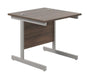 One Cantilever Rectangular Office Desks - 800mm Deep Desks TC Group Walnut Silver 800mm x 800mm