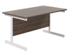 One Cantilever Rectangular Office Desks - 800mm Deep Desks TC Group Walnut White 1200mm x 800mm