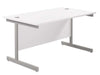 One Cantilever Rectangular Office Desks - 800mm Deep Desks TC Group White Silver 1200mm x 800mm