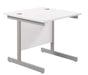 One Cantilever Rectangular Office Desks - 800mm Deep Desks TC Group White Silver 800mm x 800mm