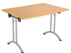 One Union Rectangular Folding Table Meeting Tables TC Group Beech Silver 1200mm x 800mm