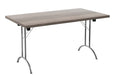 One Union Rectangular Folding Table Meeting Tables TC Group Grey Oak Silver 1200mm x 800mm