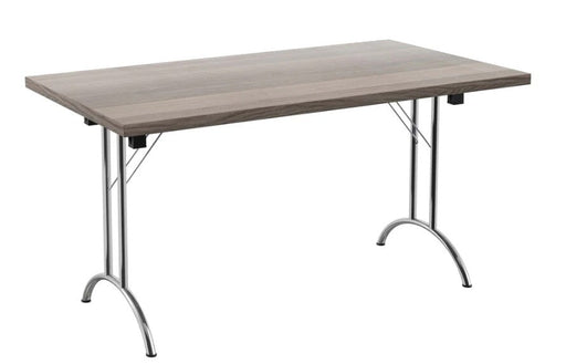 One Union Rectangular Folding Table Meeting Tables TC Group Grey Oak Silver 1200mm x 800mm