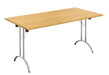 One Union Rectangular Folding Table Meeting Tables TC Group Oak Chrome 1200mm x 800mm