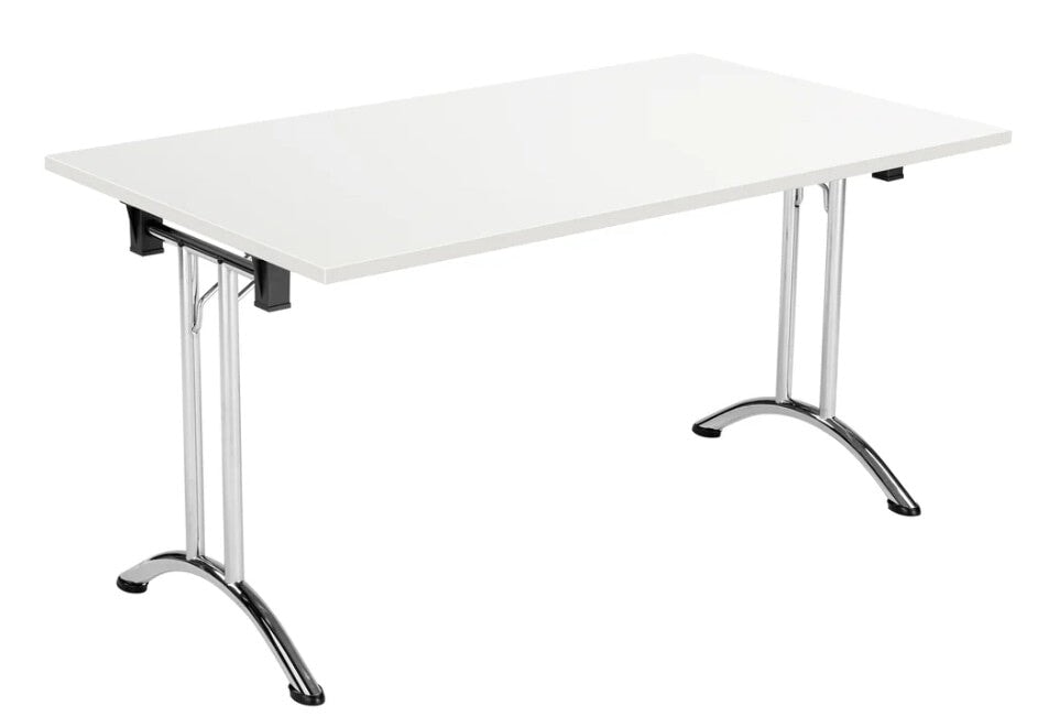 One Union Rectangular Folding Table Meeting Tables TC Group White Chrome 1200mm x 800mm