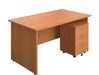 Panel Ended Rectangular Desk & 3 Drawer Pedestal Bundle Desks TC Group Beech 1400mm x 600mm 
