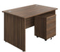 Panel Ended Rectangular Desk & 3 Drawer Pedestal Bundle Desks TC Group Dark Walnut 1200mm x 800mm 