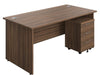 Panel Ended Rectangular Desk & 3 Drawer Pedestal Bundle Desks TC Group Dark Walnut 1600mm x 800mm 