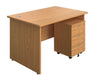 Panel Ended Rectangular Desk & 3 Drawer Pedestal Bundle Desks TC Group Oak 1200mm x 800mm 