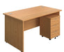 Panel Ended Rectangular Desk & 3 Drawer Pedestal Bundle Desks TC Group Oak 1400mm x 800mm 
