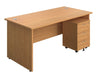 Panel Ended Rectangular Desk & 3 Drawer Pedestal Bundle Desks TC Group Oak 1600mm x 600mm 