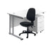 Rectangular Desk & 3 Drawer Pedestal & Chair Bundle Desks TC Group White 1200mm x 800mm 