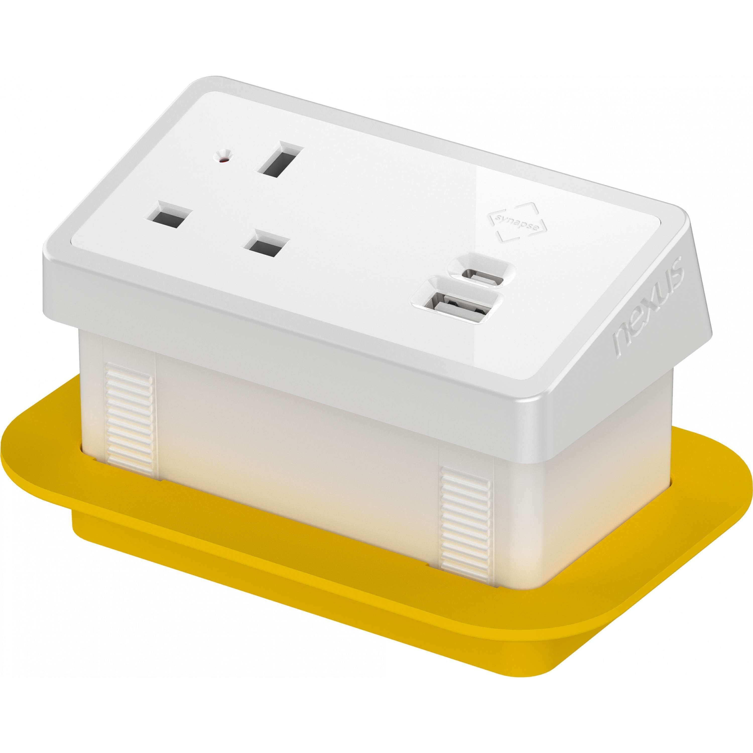 Rectangular In-Desk Power Module + 3 Metre Mains Cable Bundle