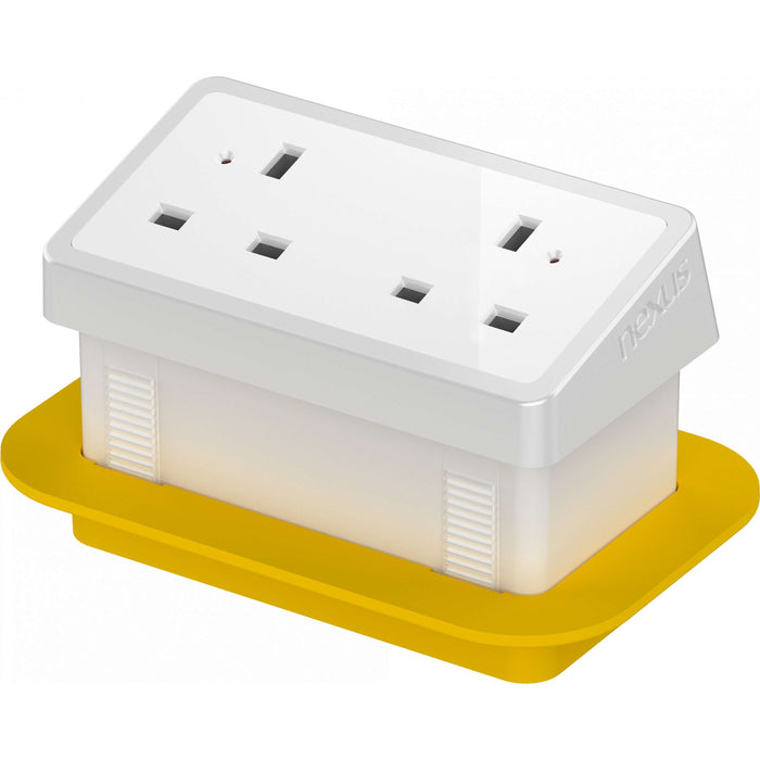 Rectangular In-Desk Power Module + 3 Metre Mains Cable Bundle Furniture>Accessories>Accessories>Nexus TC Group 1 Outlet No USB White/White