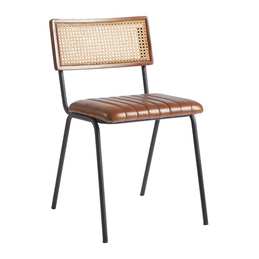 Savanna Side Chair Café Furniture zaptrading Pecan Brown Leather 