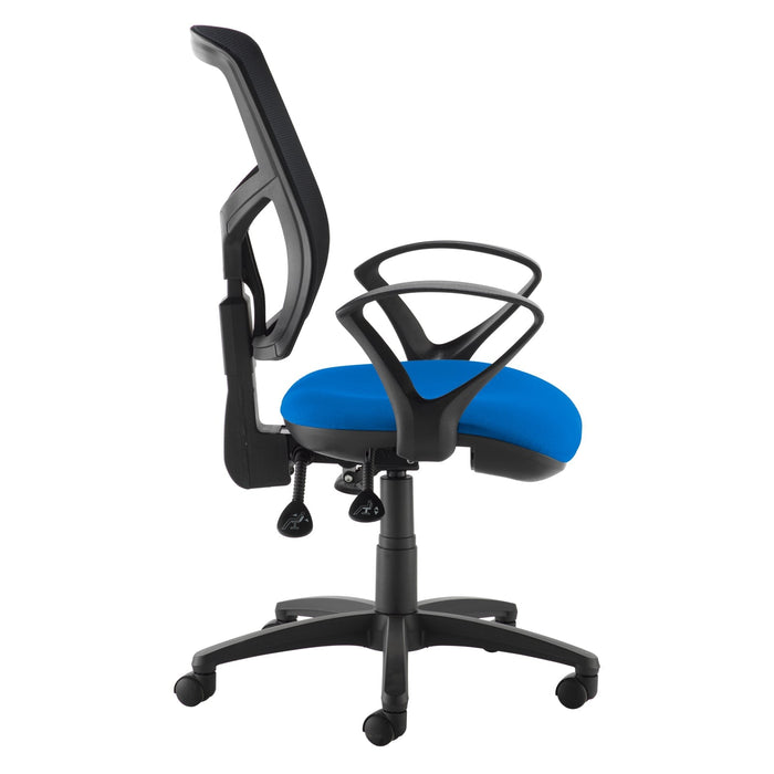 Senza High Back Mesh Office Chair With Fixed Arms Seating Dams 