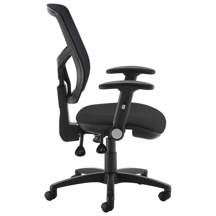 Senza High Back Mesh Office Chair With Folding Arms Seating Dams 