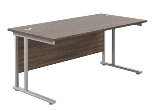 Start Next Day Delivery Office Desks - 7 Wood Finishes Available Desks TC Group Walnut Silver 1800mm x 800mm